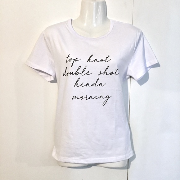 Top Knot Double Shot Funny Graphic Tee T Shirt New - Picture 6 of 8